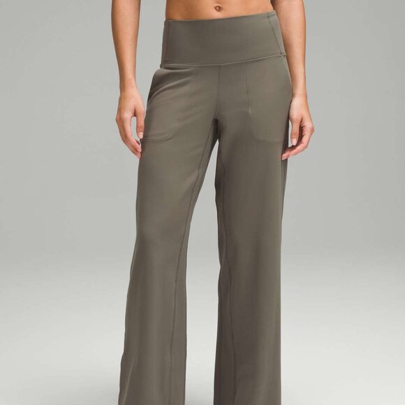 Lululemon Align High-Rise Wide-Leg Pant Size 14 Carob Brown Green Nulu $128 - Picture 1 of 5